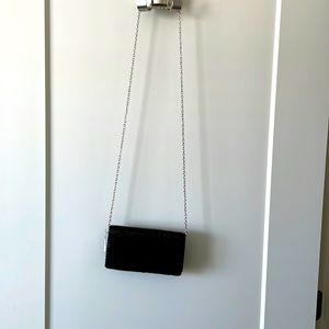 Black Jessica McClintock Cassie chain purse
